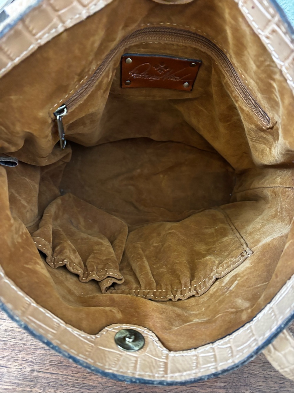 Patricia Nash Anniversary Croc Embossed Small Shop Tote - Picture 9 of 13